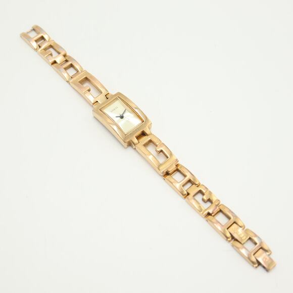 Guess Womens Gold Tone Rectangle 18mm Watch G Link Bracelet w New Battery - Picture 13 of 15